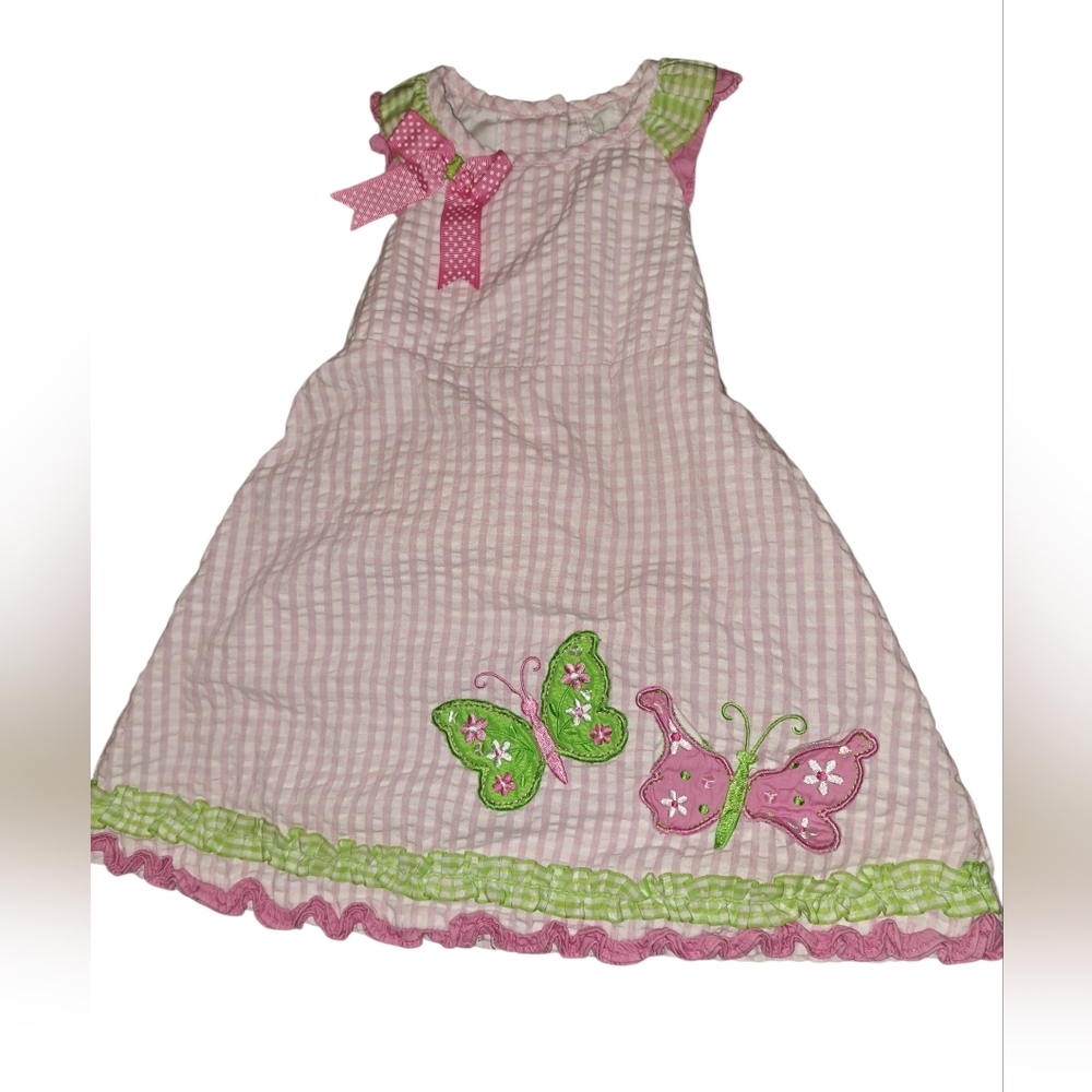 Rare Editions Girl's Pink Gingham Summer Dress - 2T